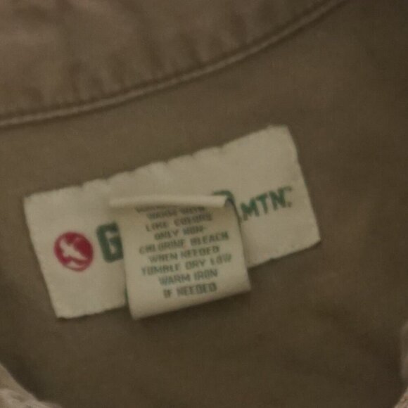 Vintage Gander MTN Olive Green Hunting Outdoors 100% Cotton Button Down Shirt L - Picture 11 of 11